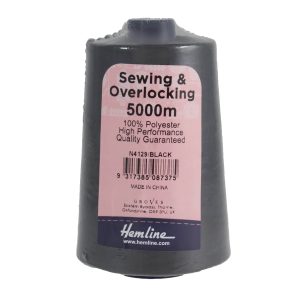 Hemline Overlocking Thread - 5000m: Black