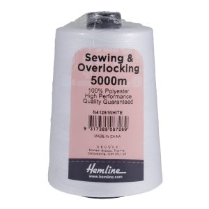 Hemline Overlocking Thread - 5000m: White