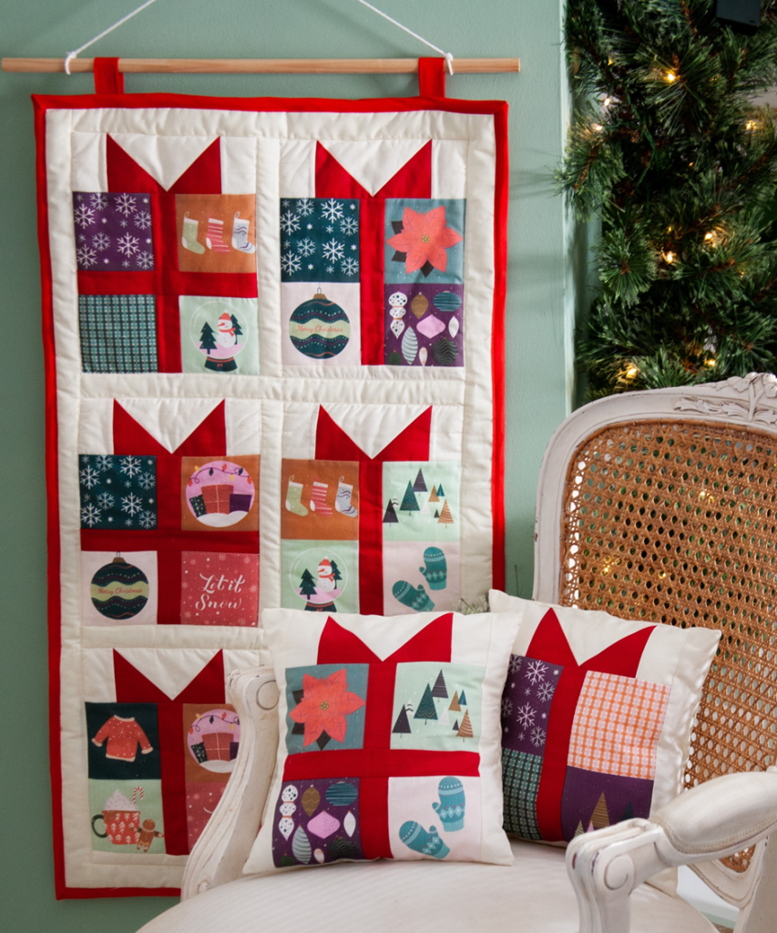 How to sew a Christmas Present Quilting Block – Wall hanging and cushion cover sewing tutorial