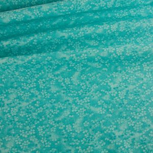 Oriental Flowers Cotton Blender - Turquoise