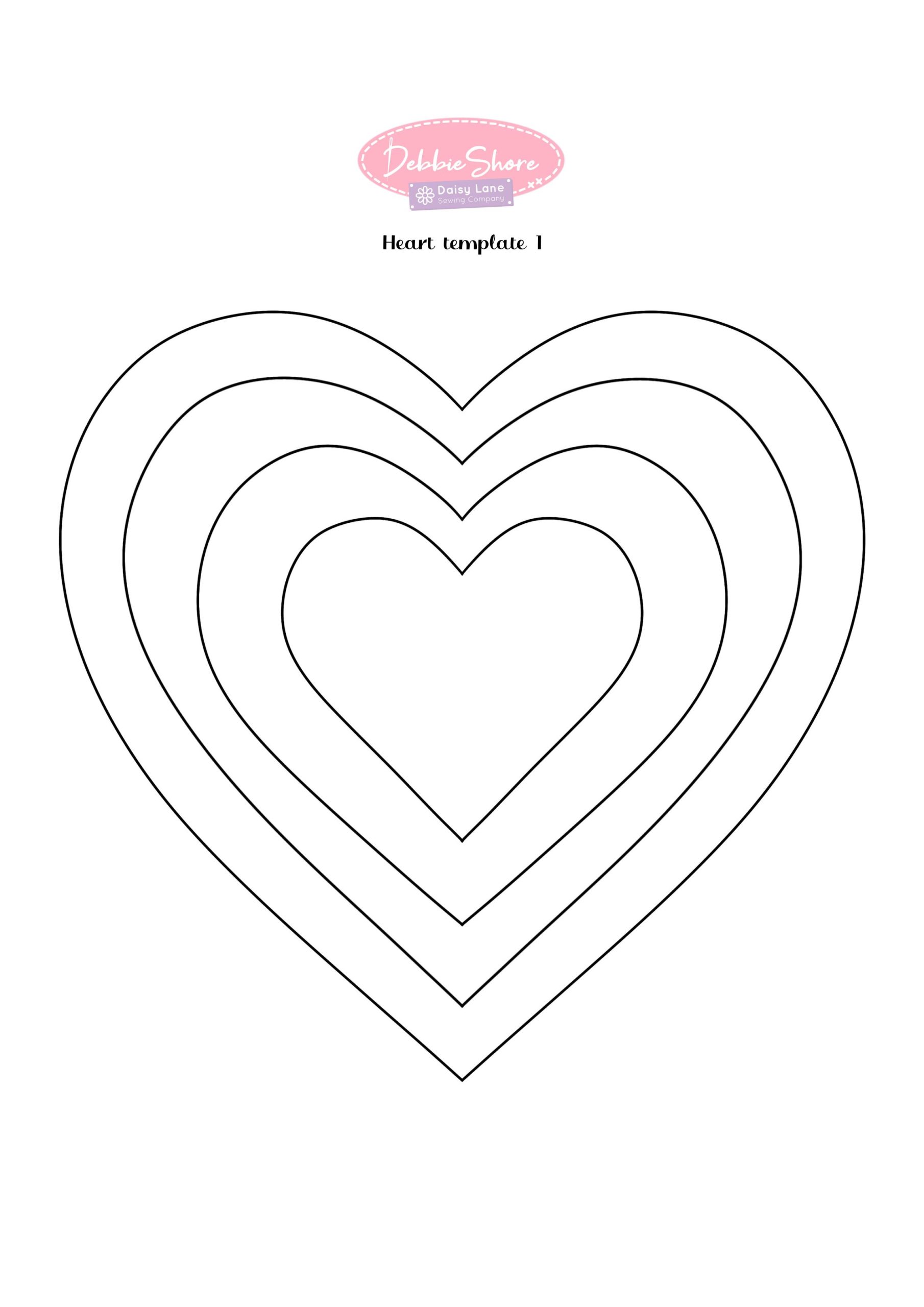 FREE Heart Shape Template Download - 2 Styles – Debbie Shore Sewing