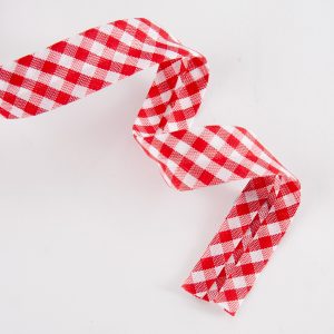 Bias Binding - 18mm Gingham Red - 25m roll