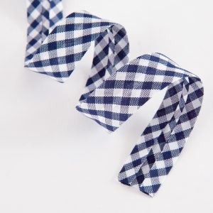 Bias Binding - 18mm Gingham Navy Azulin - 25m roll