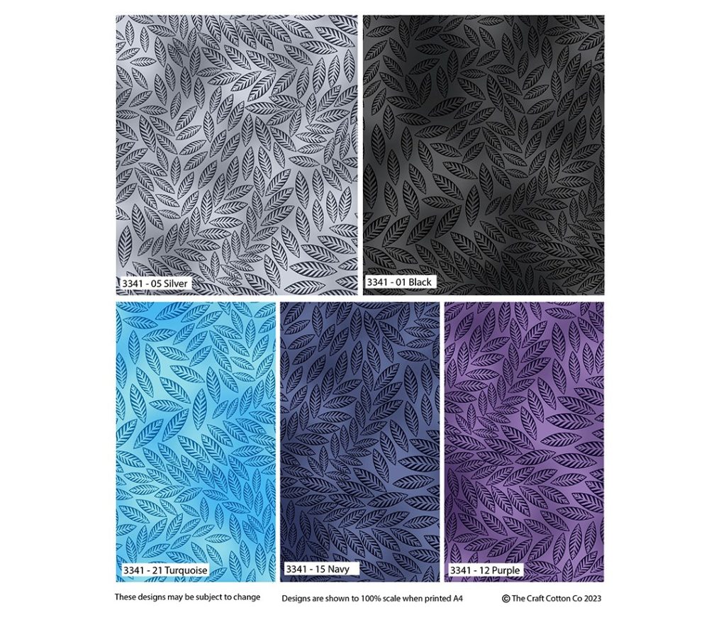 Craft Cotton Co - Textured Leaf Blender 5 Fat Quarter Pack Storm