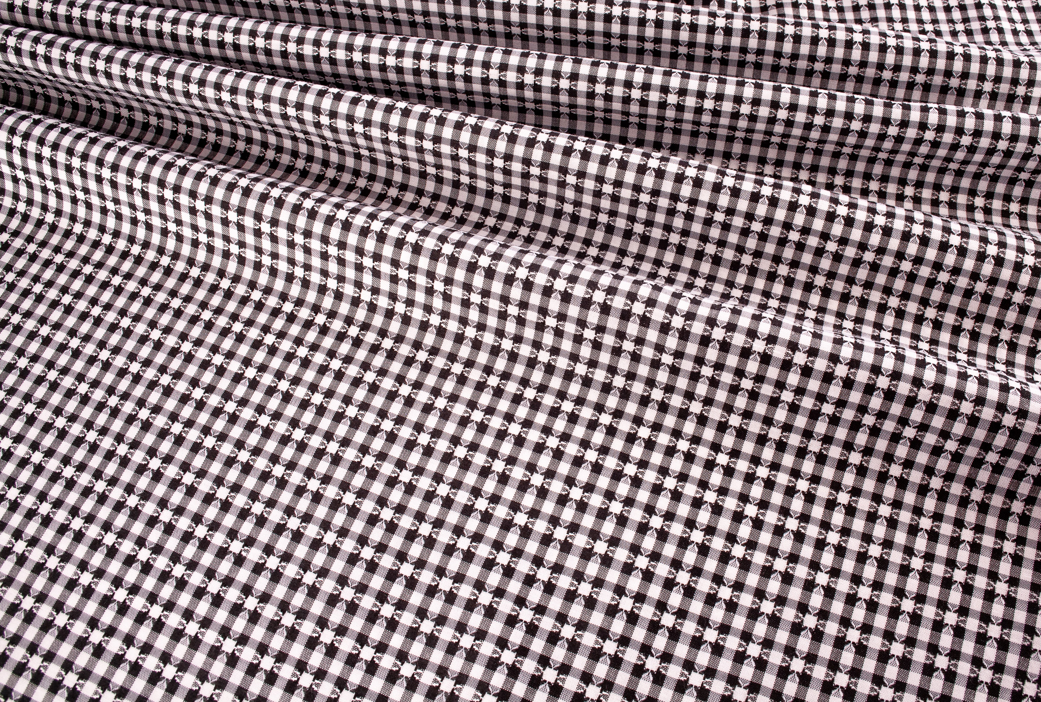 Deadstock Polycotton Gingham - Black and White