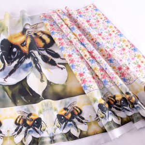 Bee cushion panel - White Flower