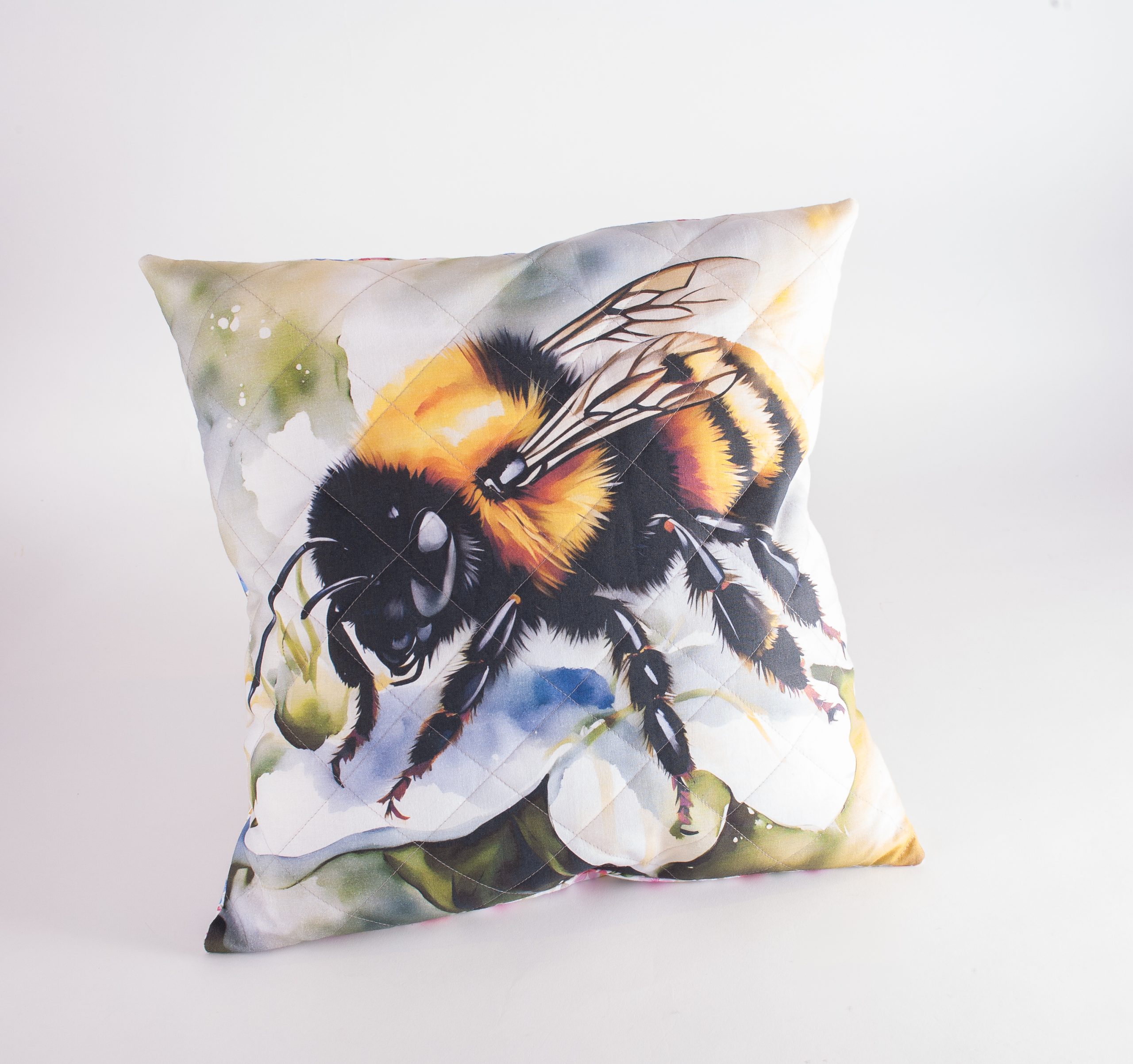 Bee cushion panel - White Flower - Image 4