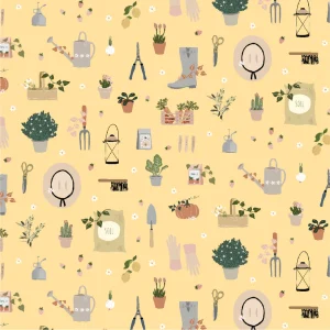 Poppie Cotton Promise Me - Love You More Garden Yellow