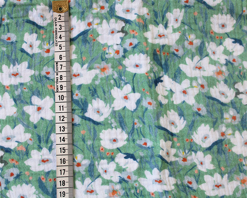 Little Johnny Mystical Daisy Double Gauze - Sage - Image 3