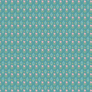 Poppie Cotton Finding Wonder - Hearts and Berries Blue