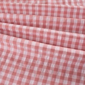 EOB Stretch Crinkle Poly Gingham - Pink - 60cm piece