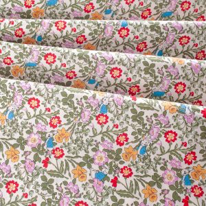 EOB Cotton Poplin Floral - Daffodil Bunny Fields - 2.6m piece