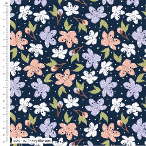 30% off Craft Cotton Co. Patchwork Birds Navy Floral