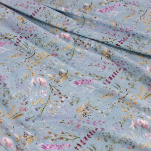 60cm Viscose Jersey - Duck Egg Blue Meadow