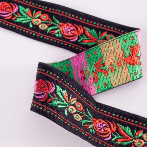 Black Rose Braid Trim  - 33mm wide
