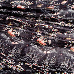 V&A Serenity in Japan Faux Silk - Rolling Hills Black
