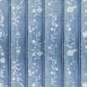 Blank Quilting - Denim Friendly Floral Stripe