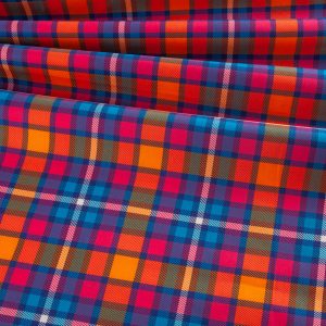 Little Johnny Fabrics - Digital Printed Tartan Teal/Pink