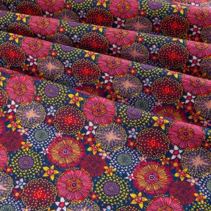 Little Johnny Fabrics - Flowers on Black