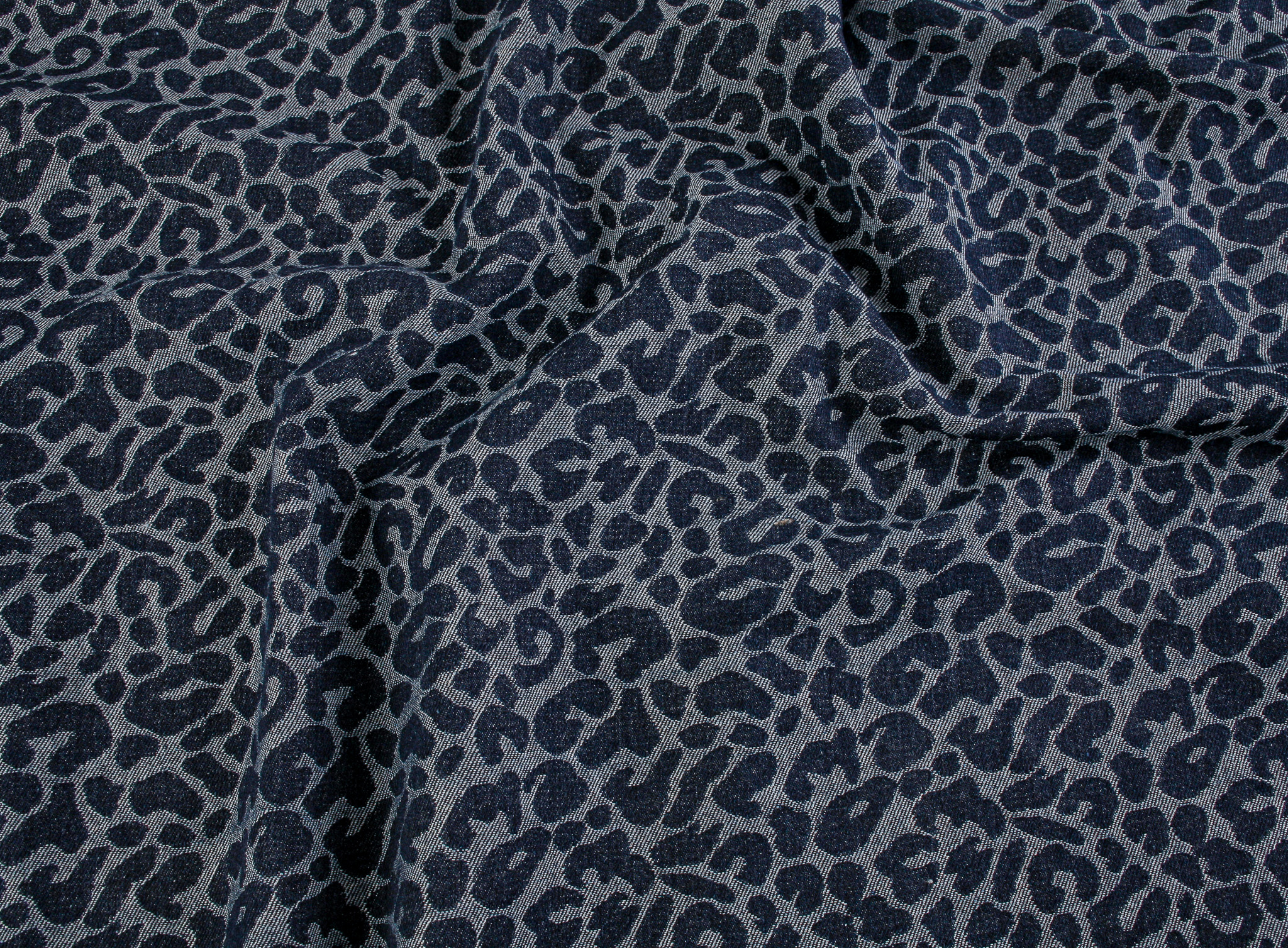 Washed Denim Jacquard - Dark Animal Print - Image 2