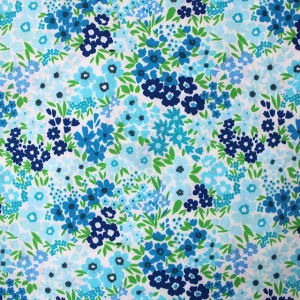 Polycotton - Ditsy Flowers Blue