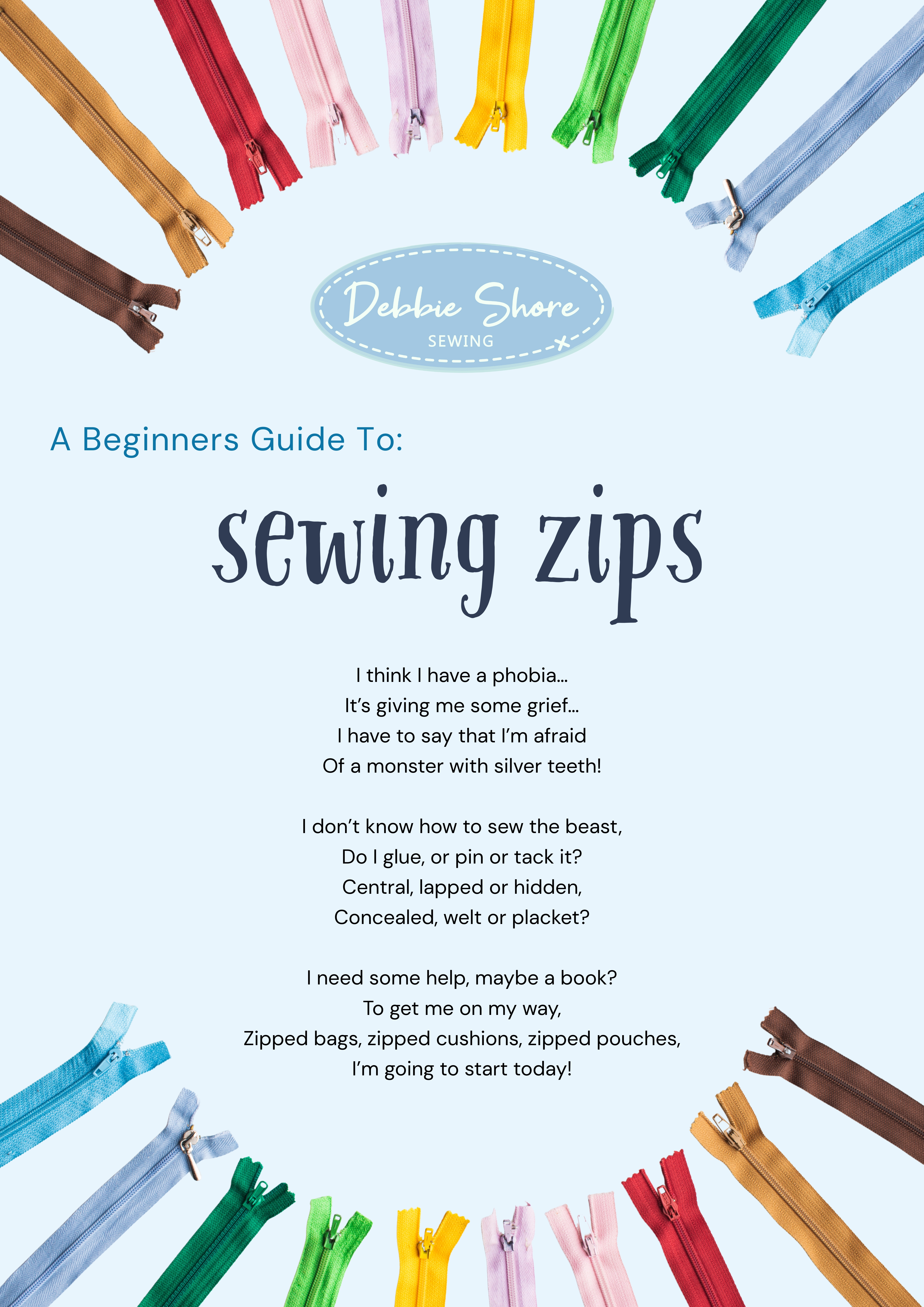 Debbie Shore - A Beginners Guide to Sewing Zips Booklet Download