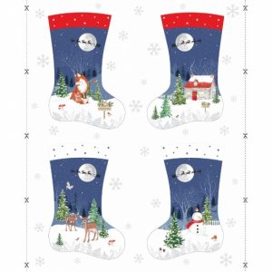 Christmas Stocking Panel - Woodland