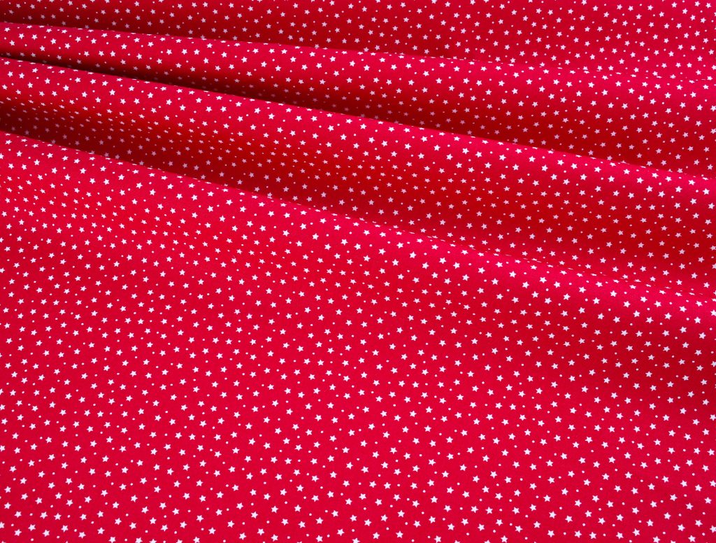 30% off Cotton Poplin Small Stars - Red