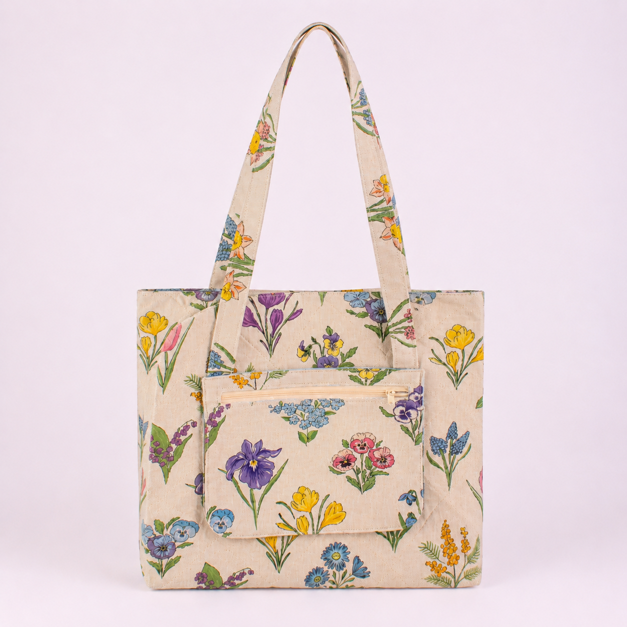 Recycled Linen Look Digital Canvas - Country Flowers - Image 3