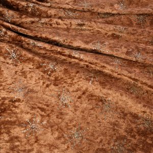 Deadstock Dressmaking Fabric - Gold Stretch Velour Stars