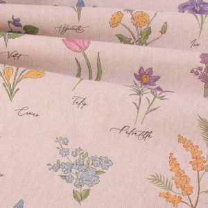 Recycled Linen Look Digital Canvas - Flower Names