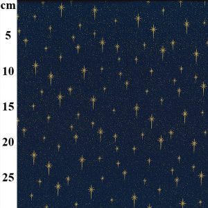 John Louden Christmas - Gold Glitter Navy Stars