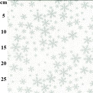 John Louden Christmas - Silver Glitter Snowflakes White