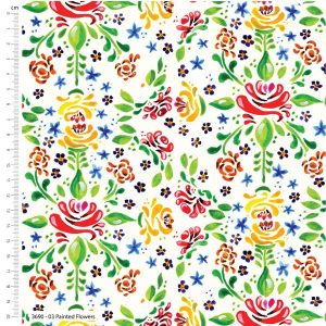 Debbie Shore Bohemian Waterways - Painted Flowers White