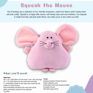 The Chumleys! - Squeak the Mouse - Paper Pattern and Instructions