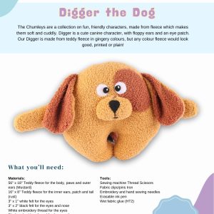 The Chumleys! - Digger the Dog - Paper Pattern and Instructions