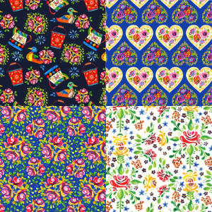 Debbie Shore Bohemian Waterways - 4 Fat Quarter Pack Navy