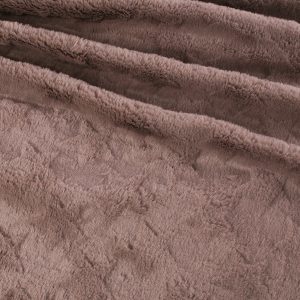 Short Plush Stars Faux Fur Fleece - Taupe