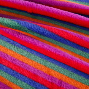 Soft and Colourful Stripe Rainbow Plush Fur - Bright
