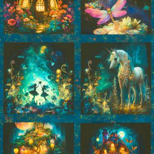 Robert Kaufman Fabrics - Night Fable: Garden Squares Panel