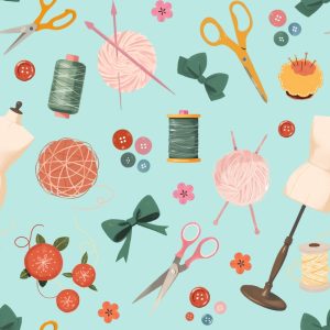 FIN Fabrics - Sewing with Harper: Notions on Light Blue