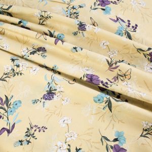 Butterfly Fields Butter Yellow Viscose