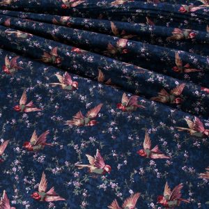 Delicate Birds Cotton Lawn Navy