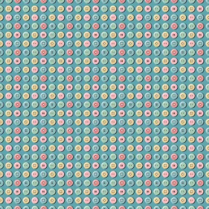 Poppie Cotton - Granny's Sewing Room: Button Collection Blue