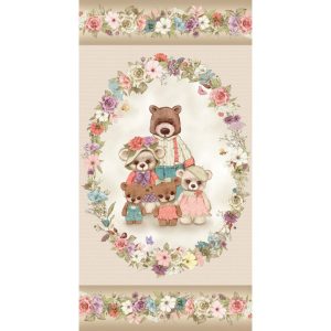 Fabric Panel - Bear Family Portrait Frame Slight Second