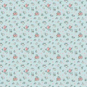 Poppie Cotton - Granny's Sewing Room: Hearts & Posies Blue