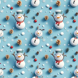 3D Christmas Cotton - Snowmen