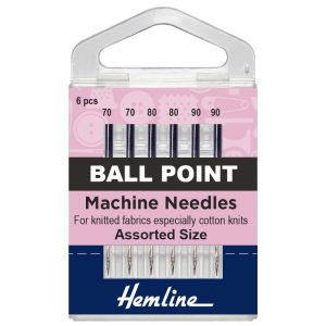 Hemline Sewing Machine Needles: Ball Point - Mixed 6 Pieces