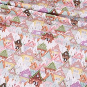 Little Johnny Christmas Cottages Cotton Jersey