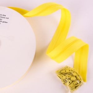10 Metre Continuous Zips With 20 Pulls - Yellow